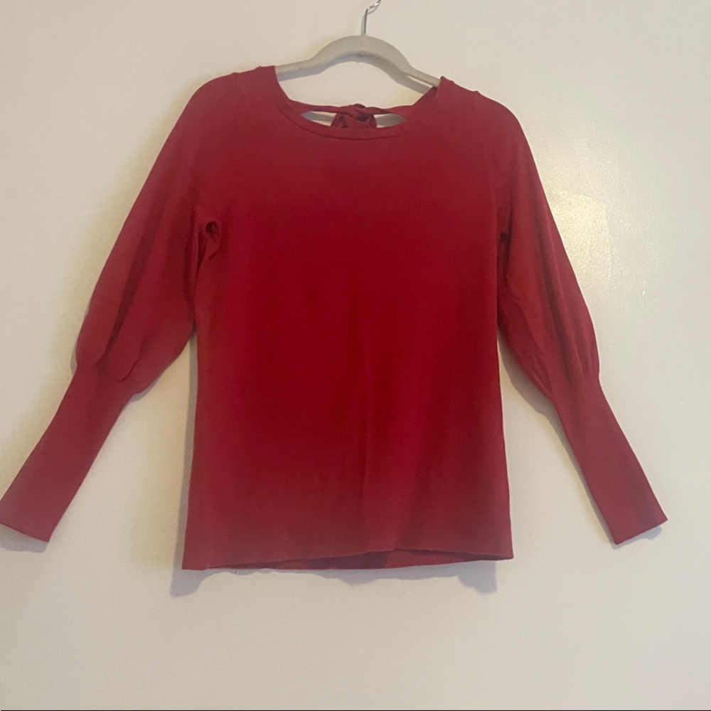White House Black Market Red Long Sleeve Top